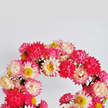 Couronne de fleurs rose artificielle D 25 cm  - Décoration florale 3