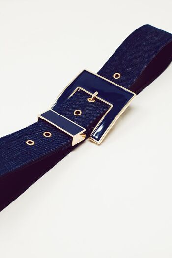 ceinture à boucle carrée couleur denim foncé 3