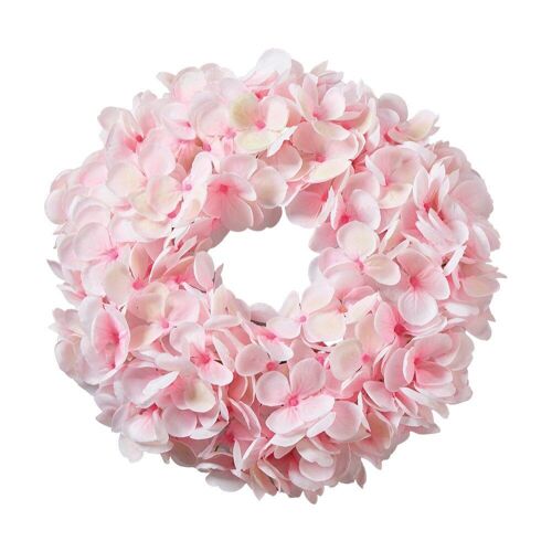 Couronne hortensia crème  artificielle 28 cm  - Décoration florale