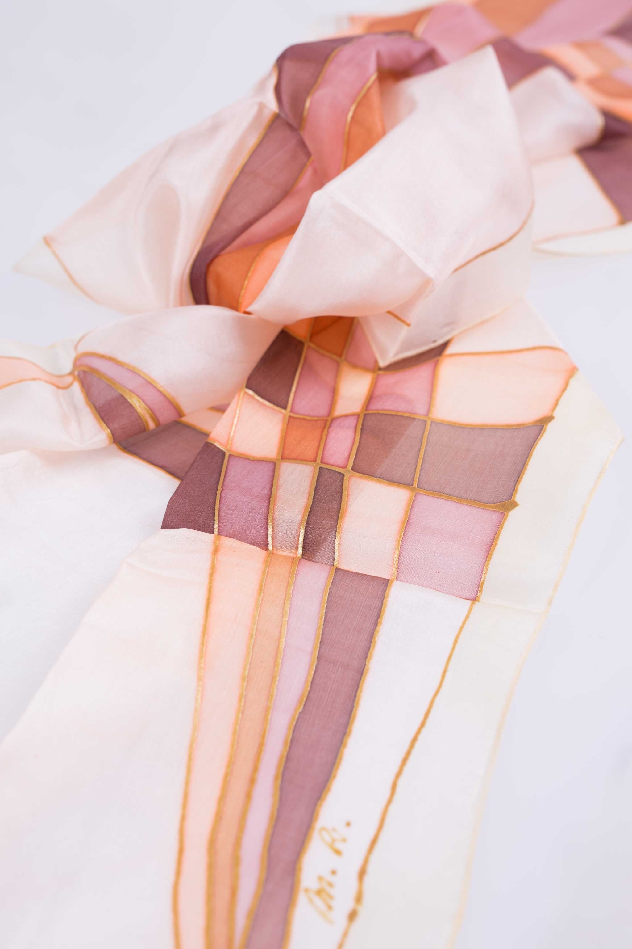 Handbemalter Naturseidenschal