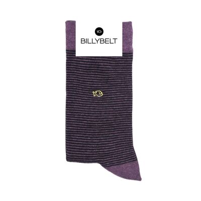 Striped combed cotton socks - Amethyst