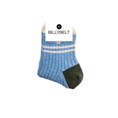 Mid-cut combed cotton socks - Sky blue