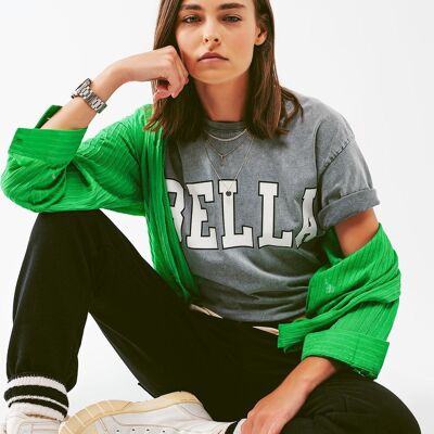 T-Shirt mit Bella-Text in Grau