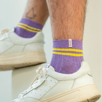 Chaussettes en coton peigné Mi-hautes - Violet 2