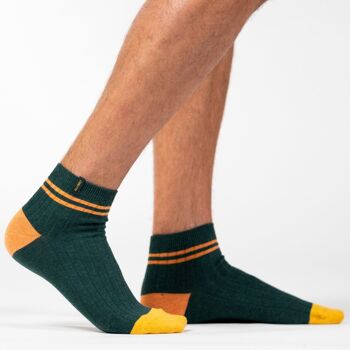 Chaussettes en coton peigné Mi-hautes - Vert 2