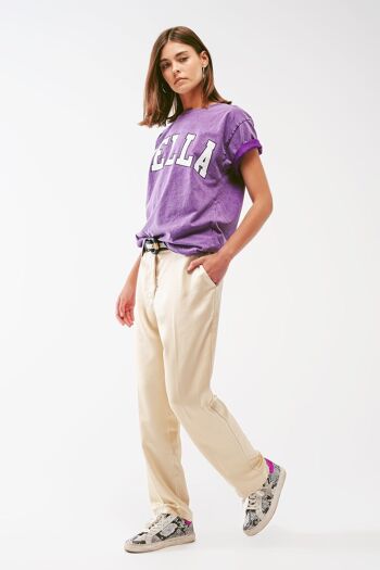 T-Shirt avec Bella Text en violet 2