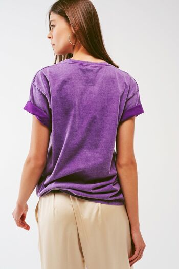 T-Shirt avec Bella Text en violet 3