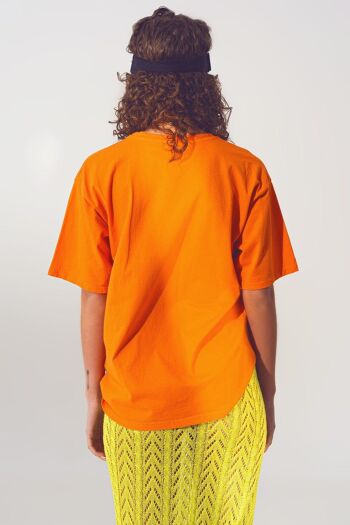 T-shirt avec texte Good Vibes en orange 2