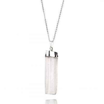 Selenite Crystal Pendant on Sterling Silver Chain…