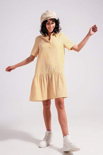 Mini-robe à rayures jaunes 1