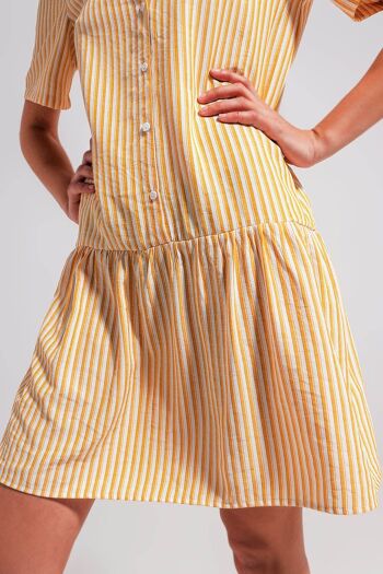 Mini-robe à rayures jaunes 4