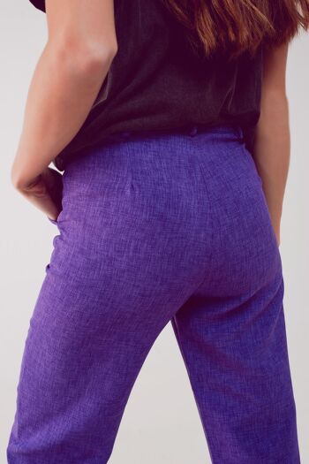 Pantalon tailleur coupe droite violet 6