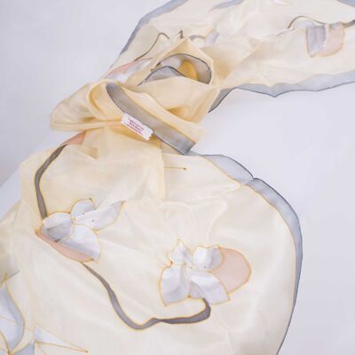 Hand Painted Natural Silk Scarf