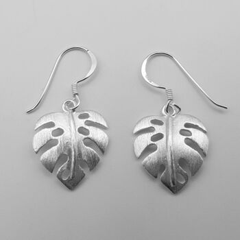 Boucles d'oreilles Monstera, givrées