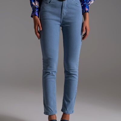 Jeans skinny in cotone elasticizzato di colore blu
