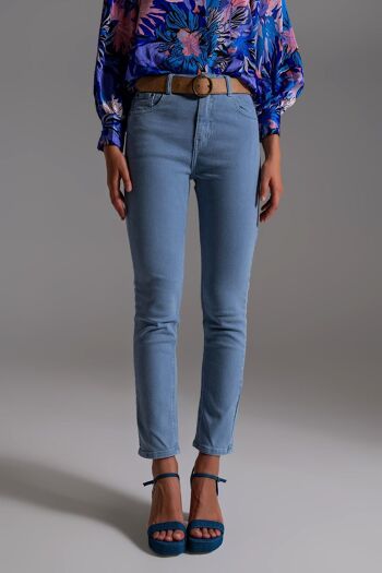 Jean skinny en coton stretch bleu 1