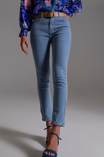 Jean skinny en coton stretch bleu 2