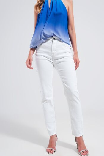 Jean skinny en coton stretch blanc 1