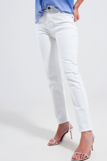 Jean skinny en coton stretch blanc 4