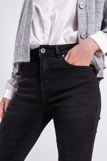 Jean skinny taille très haute en noir 4