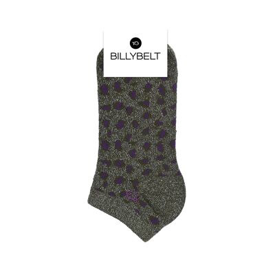 Glitzernde Socken aus gekämmter Baumwolle Leopard – Khaki