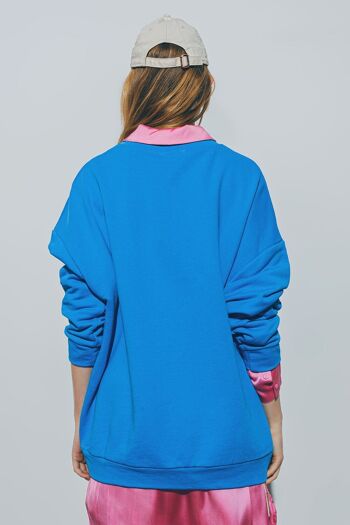 Pull avec texte L'amour en bleu 3