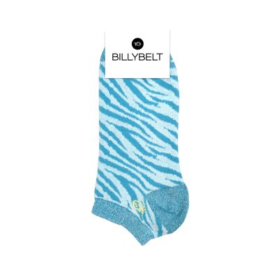 Zebra-Socken aus gekämmter Baumwolle mit Pailletten – Blau