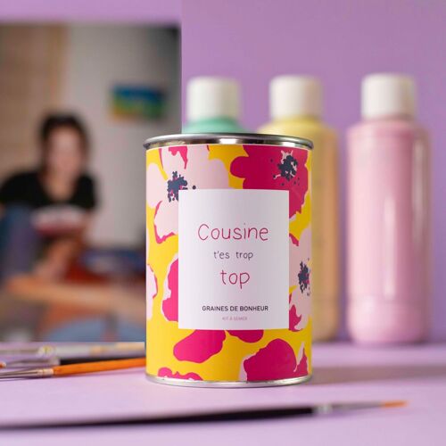 Kit à semer "Cousine t'es top" fabriqué en France