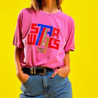 T shirt in bright pink