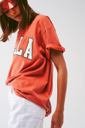 T-Shirt avec Bella Text en orange 2