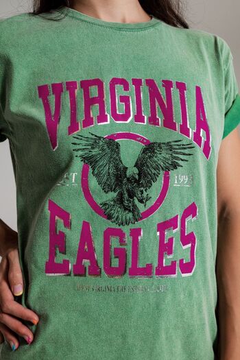 T-shirt avec texte Virginia Eagles en vert 4