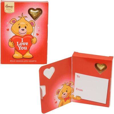 Sentiment Chocolate Heart Card - I Love You