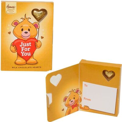 Sentiment Chocolate Heart Card - Just For You