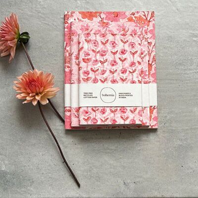 Notizbuch-Set mit 3 Stück, Vintage Pink