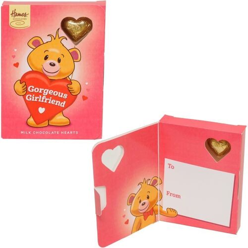 Sentiment Chocolate Heart Card-Gorgeous Girlfriend