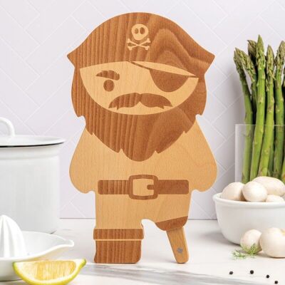 Pirate board - wooden cutting board and knife - aperitif - gift