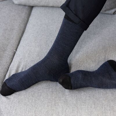 Warm blue wool socks