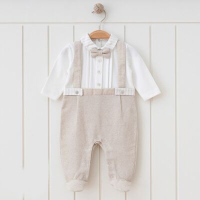 Un paquet de quatre bodys à pieds en lin pour bébé garçon, 100 % coton, style élégant