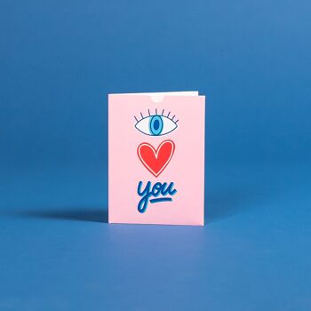 Carte "Eye love you" Saint-Valentin - tatouages éphémères couleurs 2