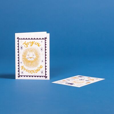 Happy Birthday Card - colored temporary tattoos