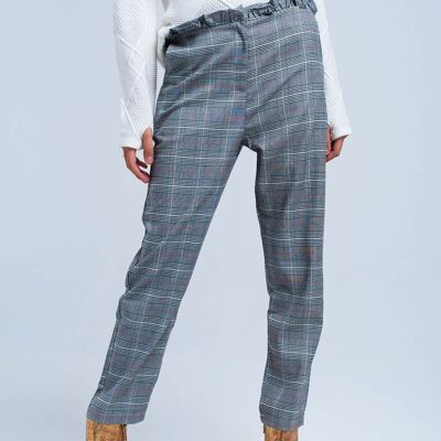 Pantaloni con motivo tartan rosso