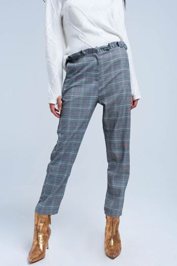 Pantalon motif tartan rouge 1