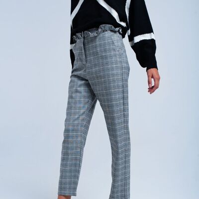 Gray tartan pattern pants
