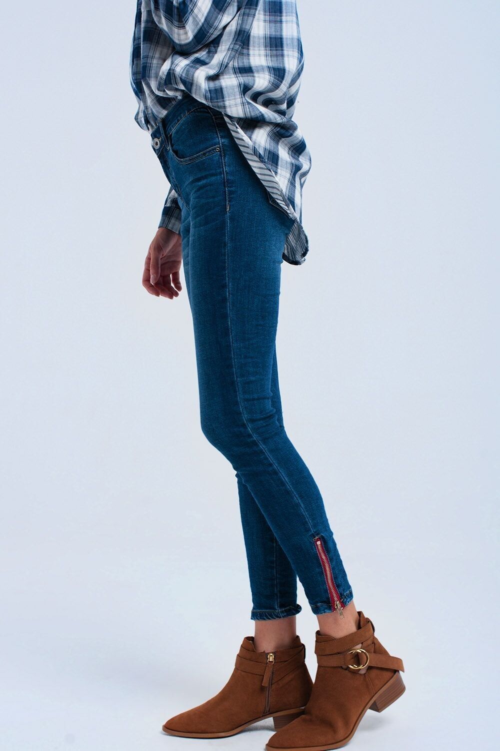 Jeans skinny con cerniera