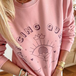 Sweat imprimé pour femme rose pale Dancing Queen