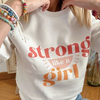 Sweat imprimé pour femme à message Strong Like A Girl 2