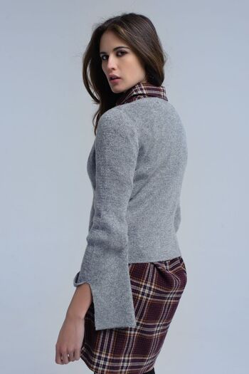 Pull gris brillant 2