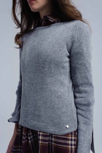 Pull gris brillant 4