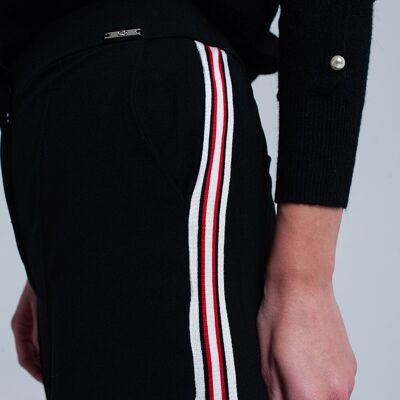 Black pants with stripe detail