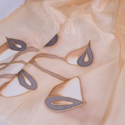 Hand Painted Natural Silk Scarf